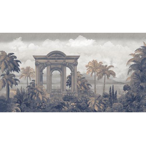 Majestic Foliage Epoch Customised Wallpaper Blue & Sepia