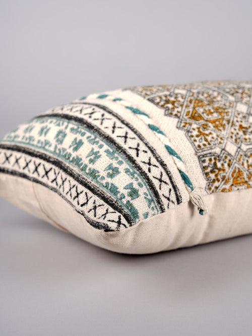 BLISS - BLOCK PRINTED LUMBAR CUSHION COVER