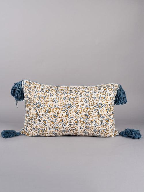 GARDEN OF JOY - BLOCK PRINTED LUMBAR CUSHION COVER