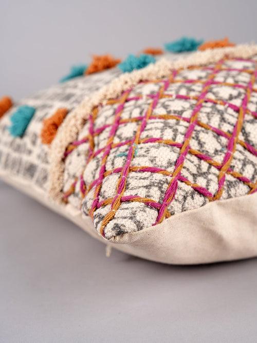 BLOCK PRINTED - SQAURE CUSHION COVER