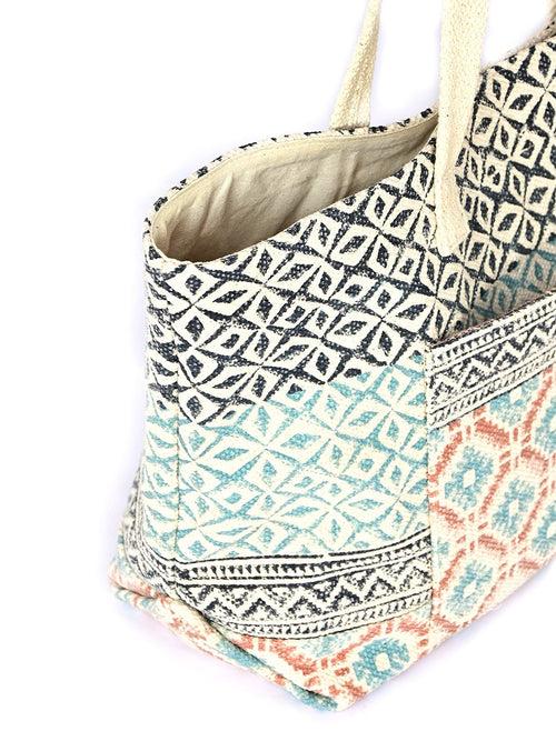 CASSIA - HAND BLOCK COTTON PRINTED TOTE BAG