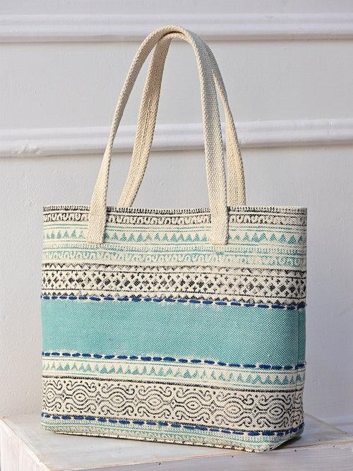 SUSAN - HAND BLOCK COTTON PRINTED TOTE BAG