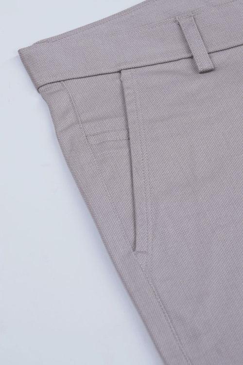 Lite Grey Cube Printed - 2 way stretch - COTTON PANT