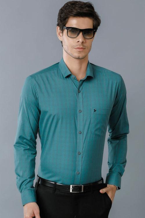 Teal Blue Multi Formal Checks - Full-Stain Proof