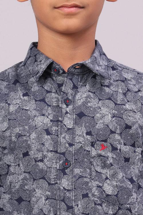 KIDS - Navy Mystic Print-Full-Stain Proof Shirt