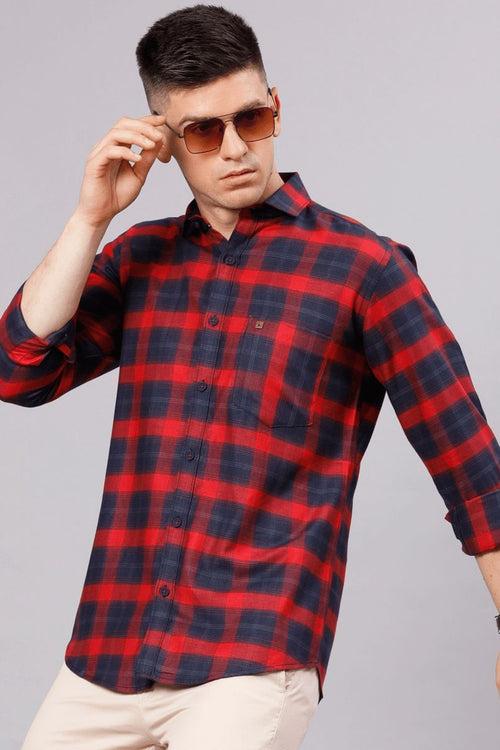 Bright Red & Navy Checks - Full-Stain Proof