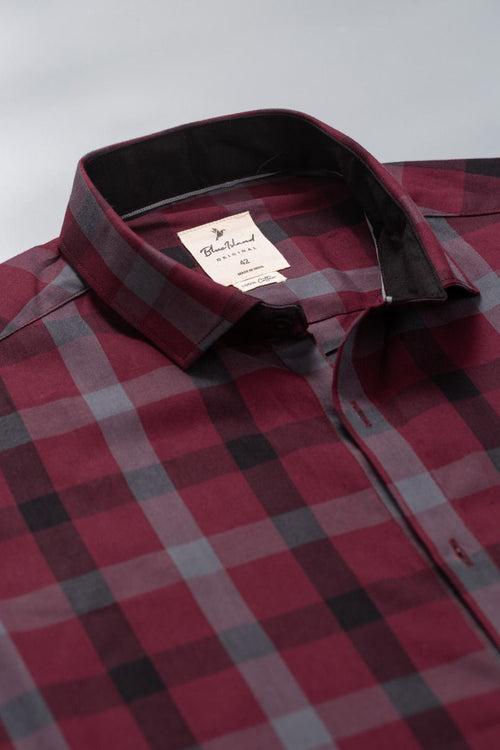 Burgundy Red Checks - Full-Stain Proof