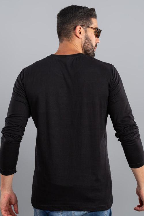 Black and Grey - Full Sleeve TShirt - Stain Proof