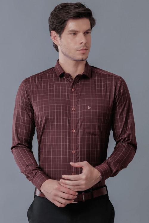 Choco Brown Formal Checks - Full-Stain Proof