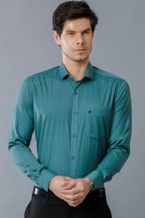 Teal Blue Multi Formal Checks - Full-Stain Proof