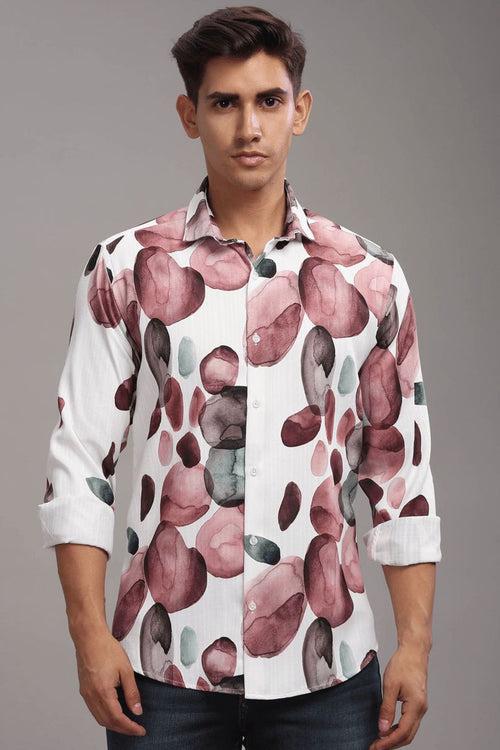 Wine Bubble Printed Shirt - Full - Wrinkle Free