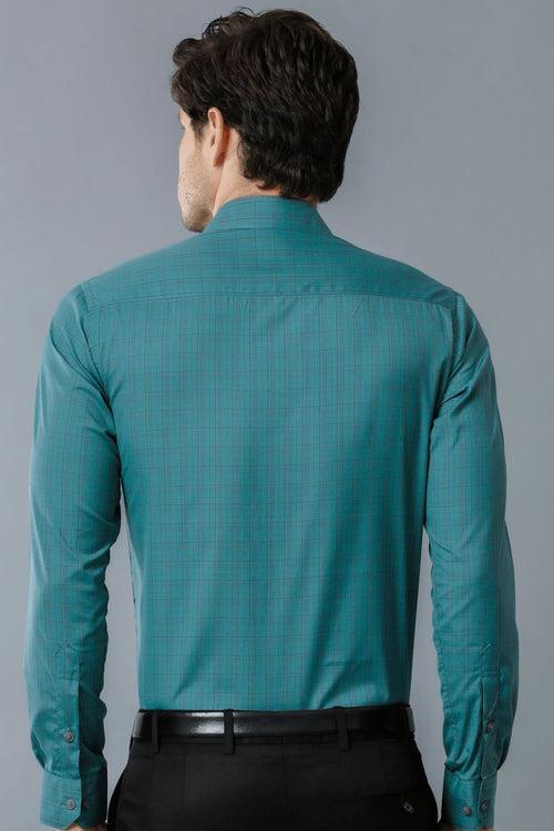 Teal Blue Multi Formal Checks - Full-Stain Proof