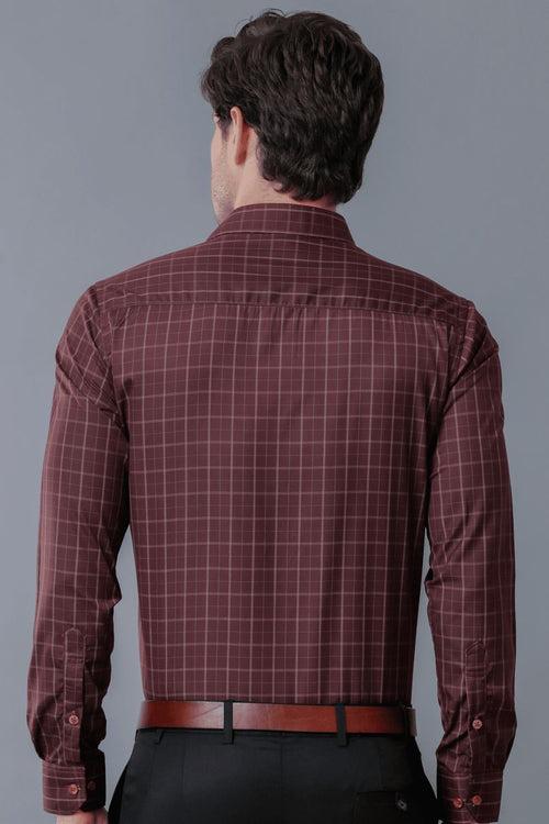 Choco Brown Formal Checks - Full-Stain Proof