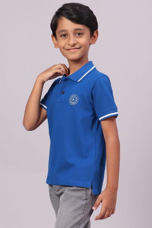 KIDS - Pepsi Blue Solid Tshirt - Stain Proof