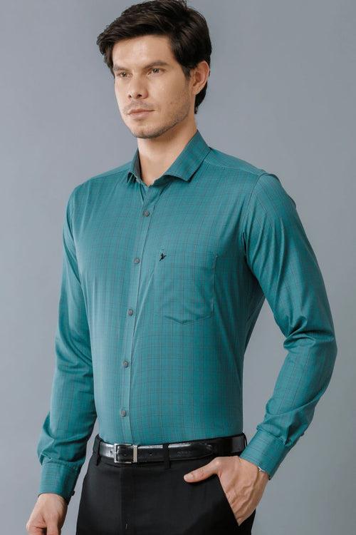 Teal Blue Multi Formal Checks - Full-Stain Proof