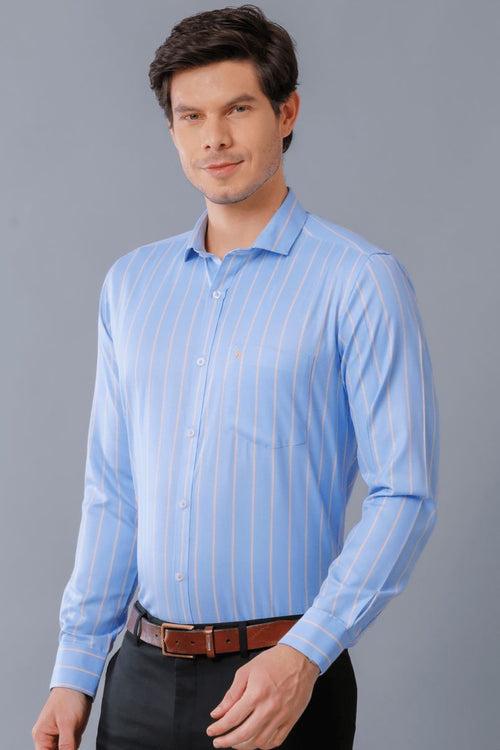 Bright Blue Formal Stripes - Full-Stain Proof