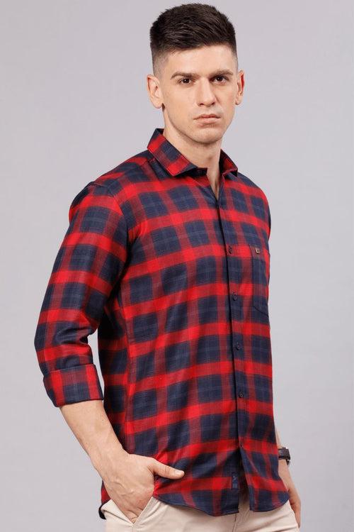 Bright Red & Navy Checks - Full-Stain Proof