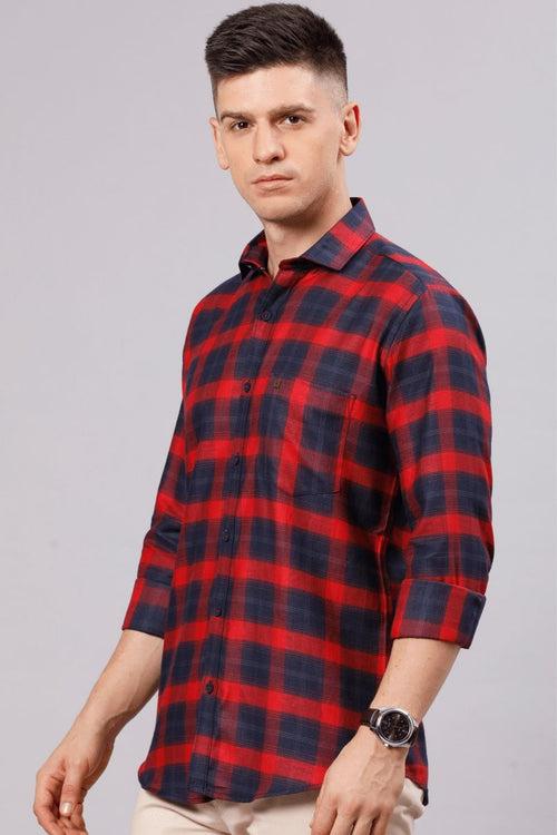 Bright Red & Navy Checks - Full-Stain Proof