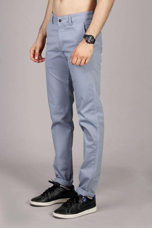 Bluish Grey - 2 way stretch - COTTON PANT