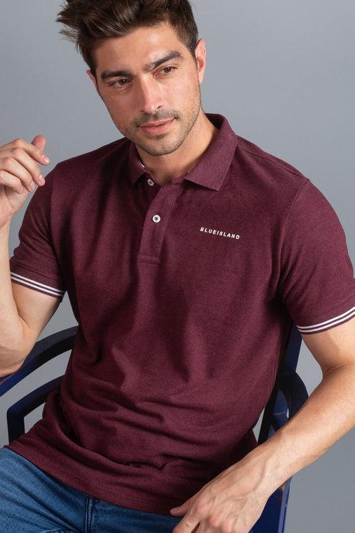 Burgundy Solid TShirt - Stain Proof