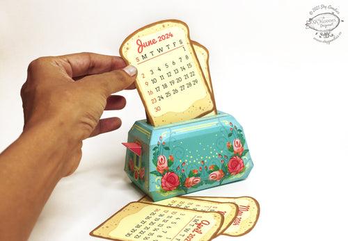 MOST POPULAR 2024 Combo Saver: Mini Toaster and Typewriter Desk Calendars - set of 2 DIY Paper Craft Kits