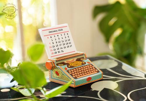 MOST POPULAR 2024 Combo Saver: Mini Toaster and Typewriter Desk Calendars - set of 2 DIY Paper Craft Kits