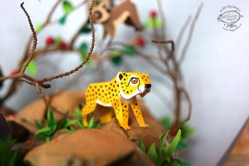 Mini Cheetah Animal Paper Craft Kit