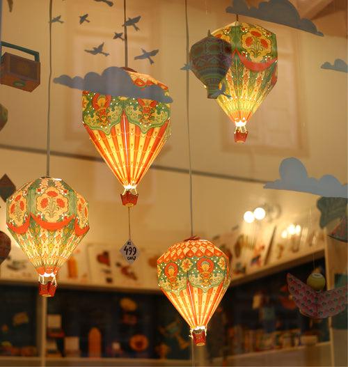 Combo Saver: 3 Hot Air Balloon Paper Lamp Shades: 1 Big Red + 2 Small Assorted