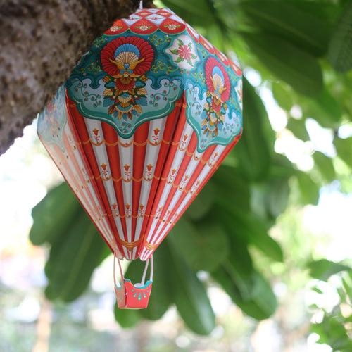 Big Red Hot Air Balloon DIY Paper Lamp Shade