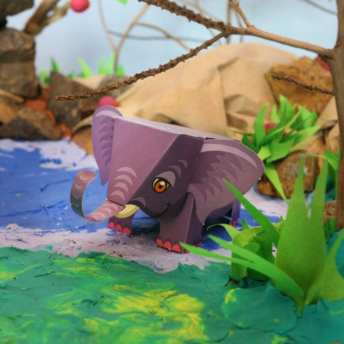 Mini Elephant DIY Animal Paper Craft Kit