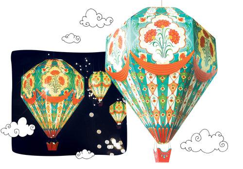 Instant Decor Combo Saver: 3 Hot Air Balloon Paper Lamps + Bulbs + Wires