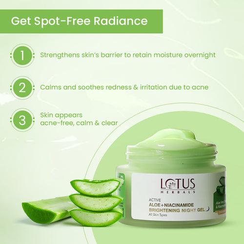 Lotus Herbals Active Aloe + Niacinamide Calm & Brighten Night Gel