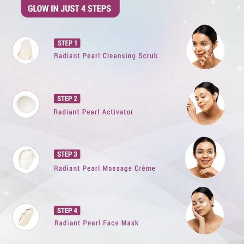 RADIANT PEARL Cellular Lightening Salon Grade 4 FACIAL KIT