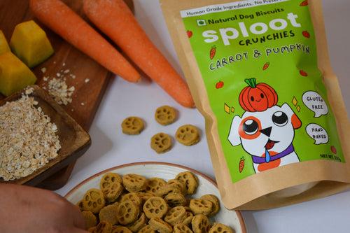 sploot Crunchies Carrot and Pumpkin | 100% Human Grade Dog Biscuits