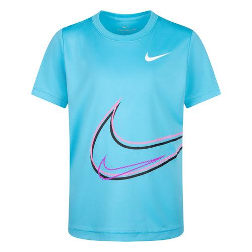 Nike blue swoosh distortion tee