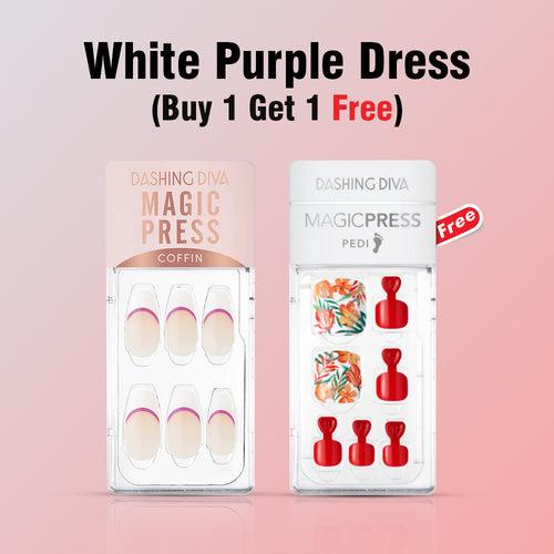 White Purple Dress (Buy 1 get 1 Free)