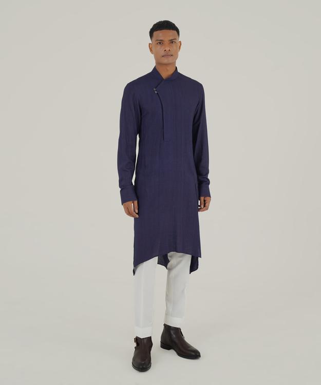 Two Button Asymmetric Kurta Set