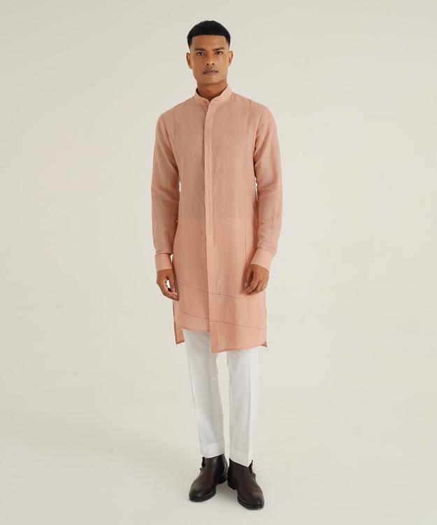 Front Open Handloom Kurta  Set