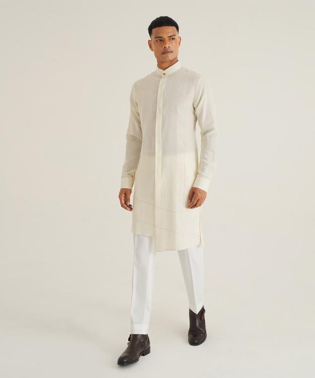 Front Open Handloom Kurta  Set