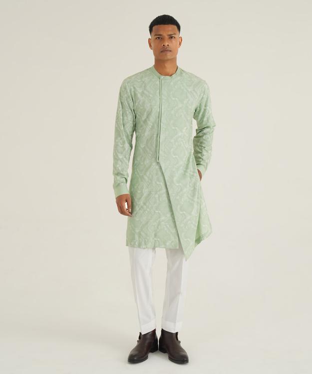 Front open Criss cross Kurta Set