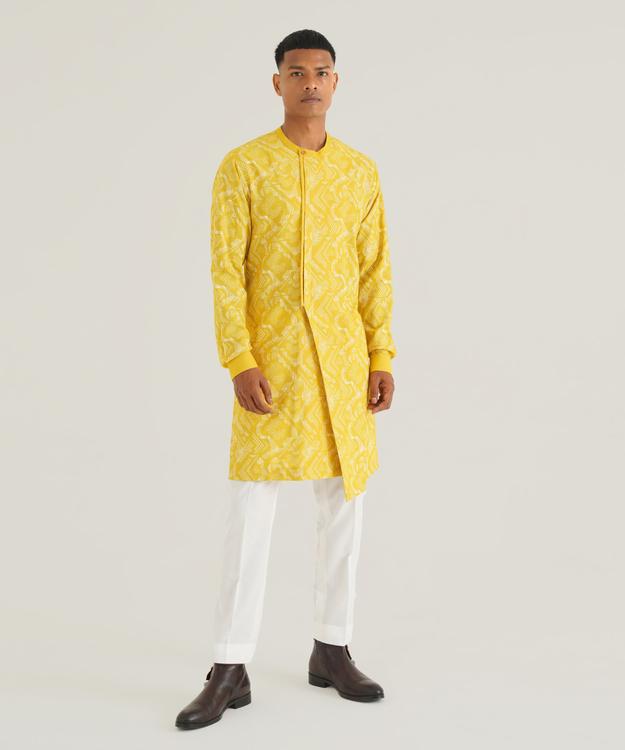 Front open Criss cross Kurta Set