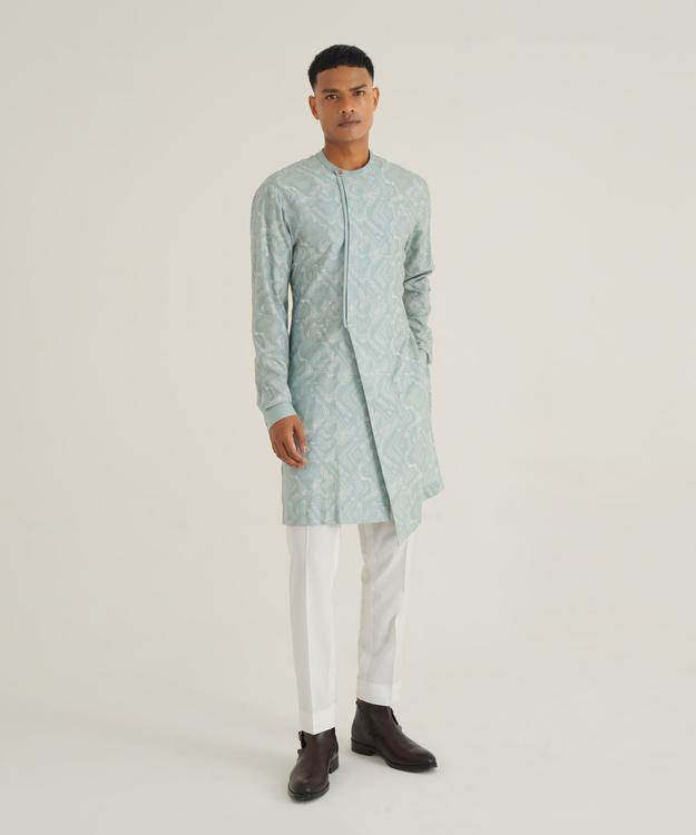 Front open Criss cross Kurta Set