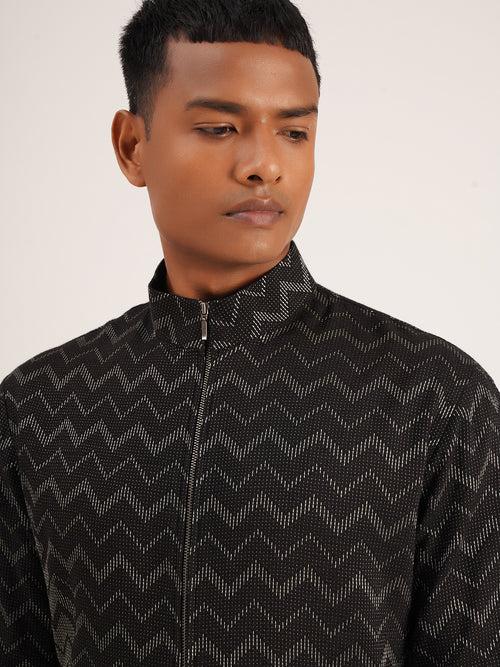 Zig-Zag Asymmetric Kurta Set