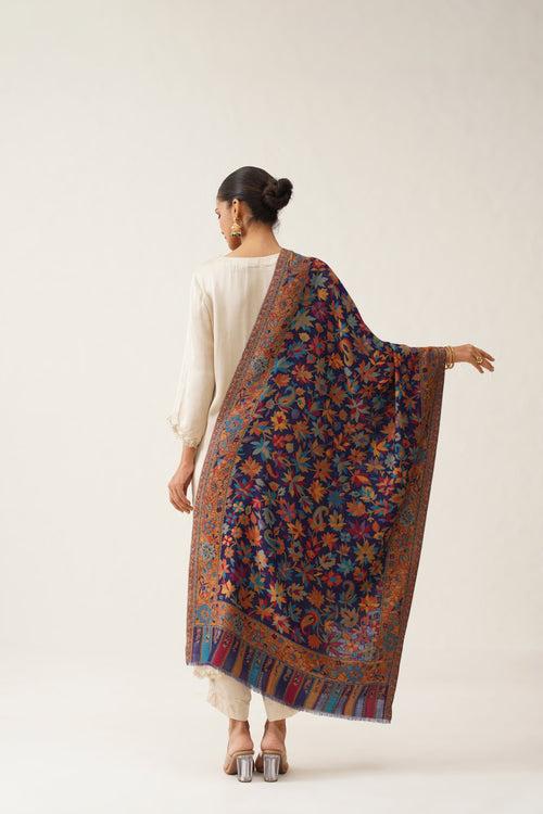 Blue Kaani Wool Shawl