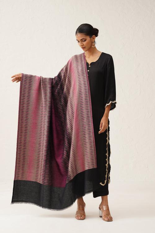 Tasmia Ikat Woollen Shawl