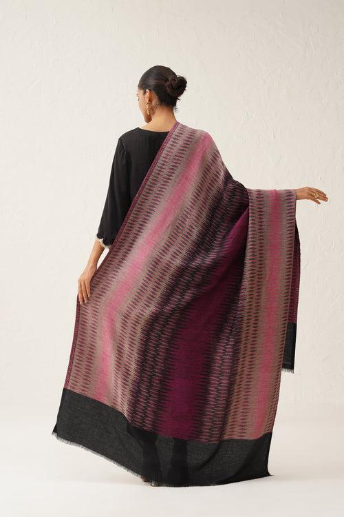 Tasmia Ikat Woollen Shawl