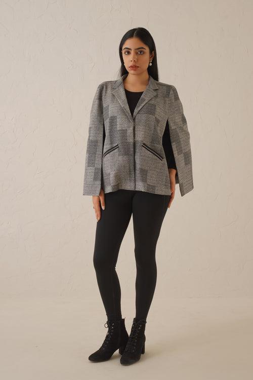 Vintage Check Grey Cape