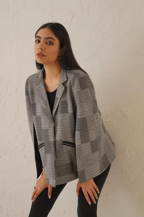 Vintage Check Grey Cape