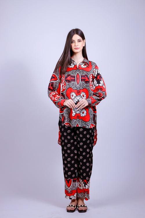 Bandana Print Satin Co-ord Set