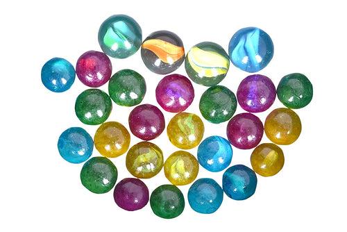 Marble Balls | Combo Pack Of 10 | Each Pack has 24 Marbles & 4 Big Shooters | Kanche | Golilu | Goli | Multicolor | Traditional Nostalgic Indian Game | Outdoor Games for Kids | for Play & Decorations | Birthday Return Gift for Kids & Adults